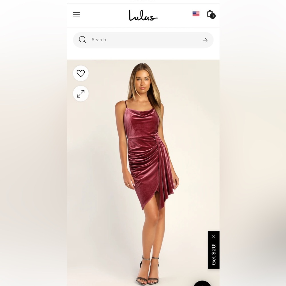 NWT Mauve Velvet Tulip Mini Dress by LuLus
